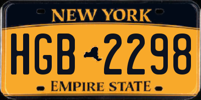 NY license plate HGB2298