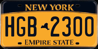 NY license plate HGB2300