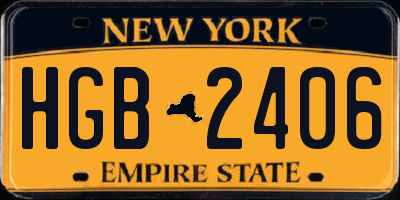 NY license plate HGB2406