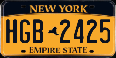 NY license plate HGB2425