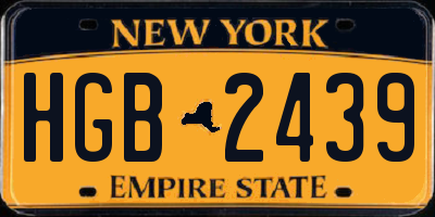 NY license plate HGB2439