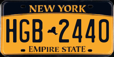 NY license plate HGB2440