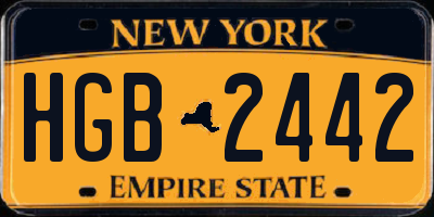 NY license plate HGB2442