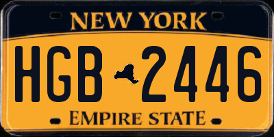 NY license plate HGB2446