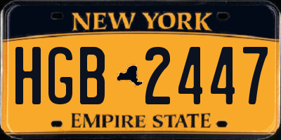 NY license plate HGB2447