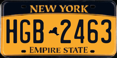 NY license plate HGB2463