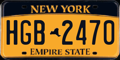 NY license plate HGB2470