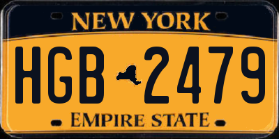 NY license plate HGB2479