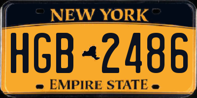 NY license plate HGB2486