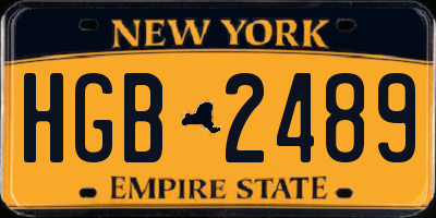 NY license plate HGB2489