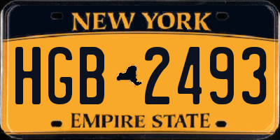 NY license plate HGB2493
