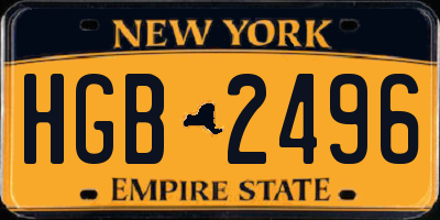 NY license plate HGB2496