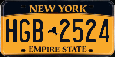 NY license plate HGB2524