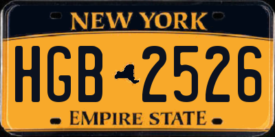 NY license plate HGB2526