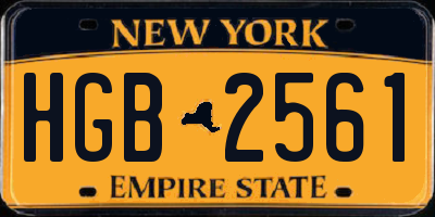 NY license plate HGB2561