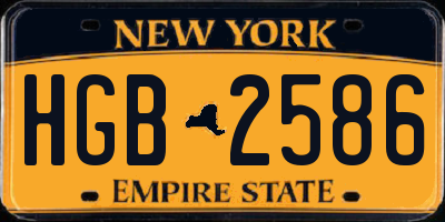 NY license plate HGB2586