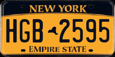 NY license plate HGB2595