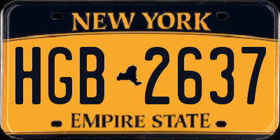 NY license plate HGB2637