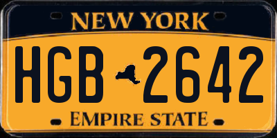 NY license plate HGB2642