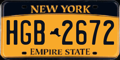 NY license plate HGB2672