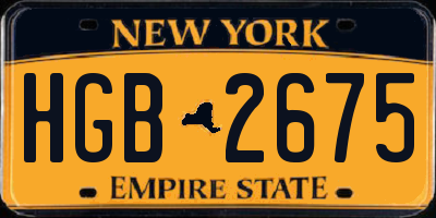 NY license plate HGB2675