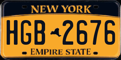 NY license plate HGB2676
