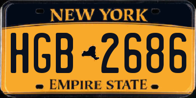 NY license plate HGB2686