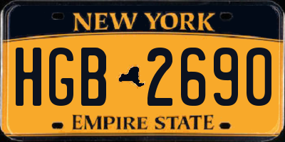 NY license plate HGB2690