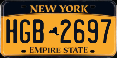 NY license plate HGB2697