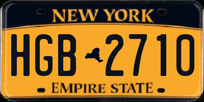 NY license plate HGB2710