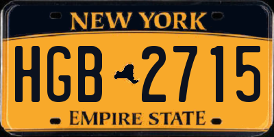 NY license plate HGB2715