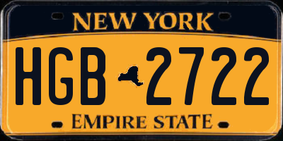 NY license plate HGB2722