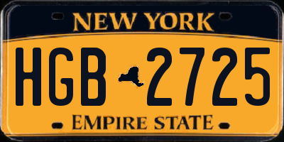 NY license plate HGB2725