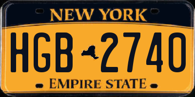 NY license plate HGB2740