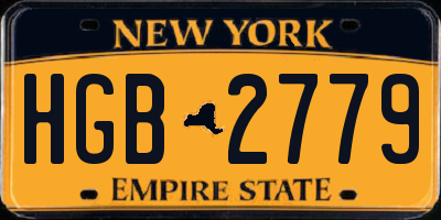 NY license plate HGB2779