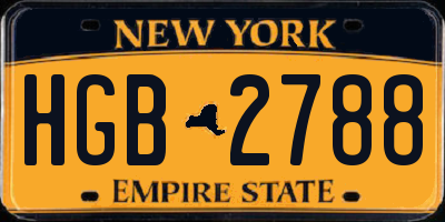 NY license plate HGB2788