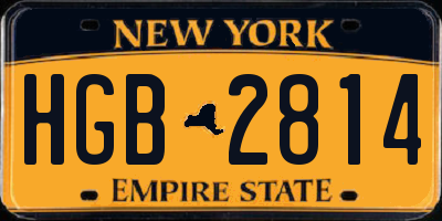 NY license plate HGB2814