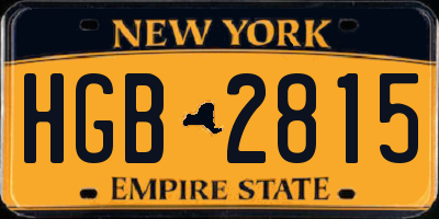 NY license plate HGB2815