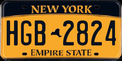 NY license plate HGB2824