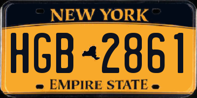 NY license plate HGB2861