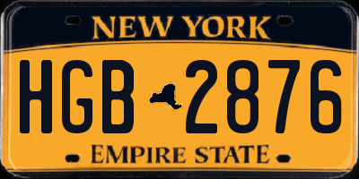 NY license plate HGB2876