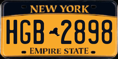 NY license plate HGB2898