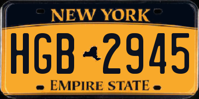 NY license plate HGB2945