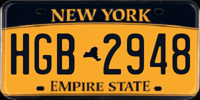 NY license plate HGB2948
