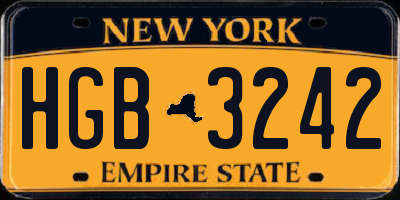 NY license plate HGB3242