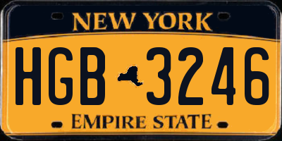 NY license plate HGB3246