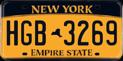 NY license plate HGB3269