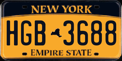 NY license plate HGB3688