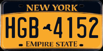 NY license plate HGB4152