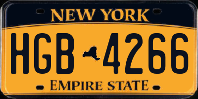 NY license plate HGB4266